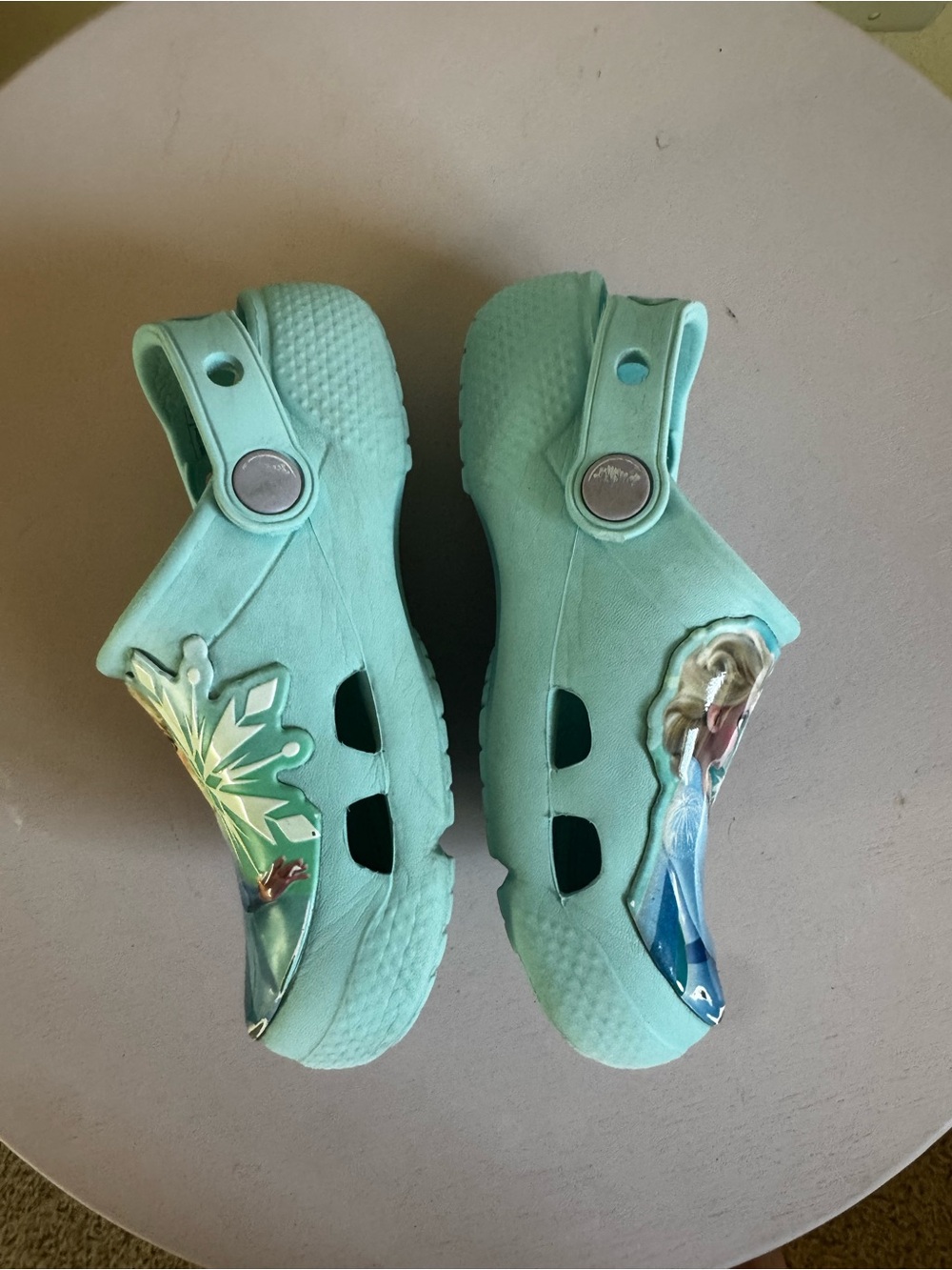 CROCS Light Blue Frozen Character Clog Shoes size 10 - Picture 4 of 10